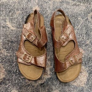 Cat & Jack Glittery Rose Gold Kids Sandals